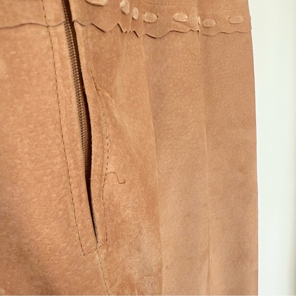 Danier Leather Suede Tan Brown Pants Size 8 Straight Leg Western - Picture 15 of 16